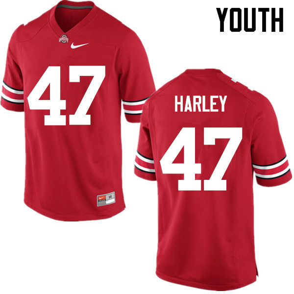 Ohio State Buckeyes Chic Harley Youth #47 Red Game Stitched College Football Jersey